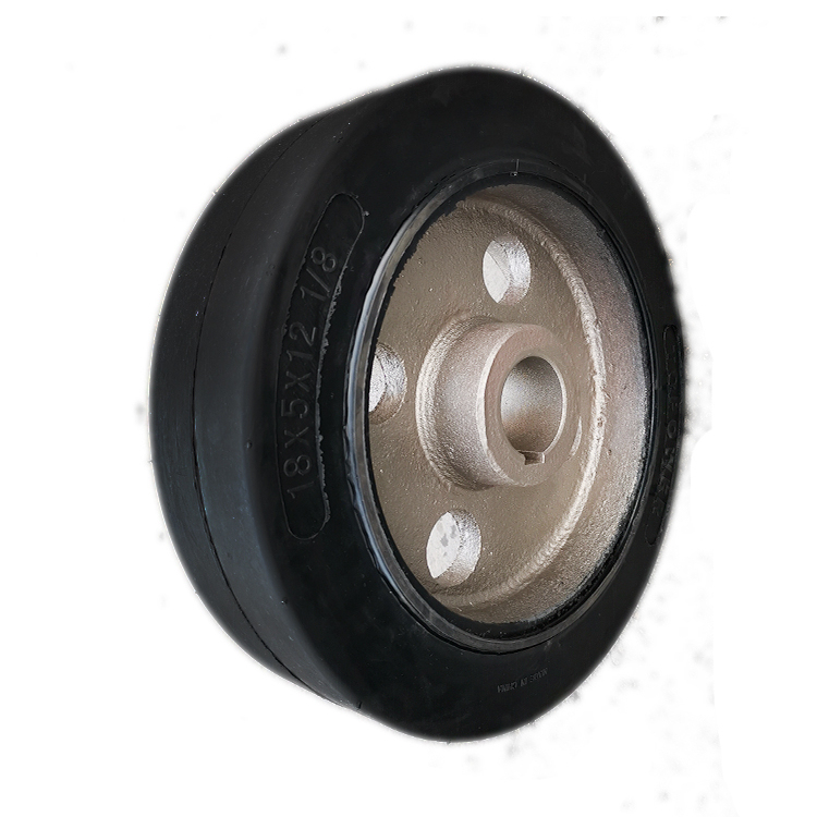 Electric Pallet Truck Solid Tire 18x5x12 1/8  Press on Type Antistatic Tread for Warehouse and Factory Indoor Use