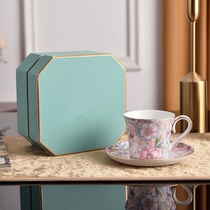 High Quality Luxury bone china cup nad saucer Dinnerware <b>Set</b> Tableware <b>Gift</b> <b>Set</b> Customizable - Product Image 3