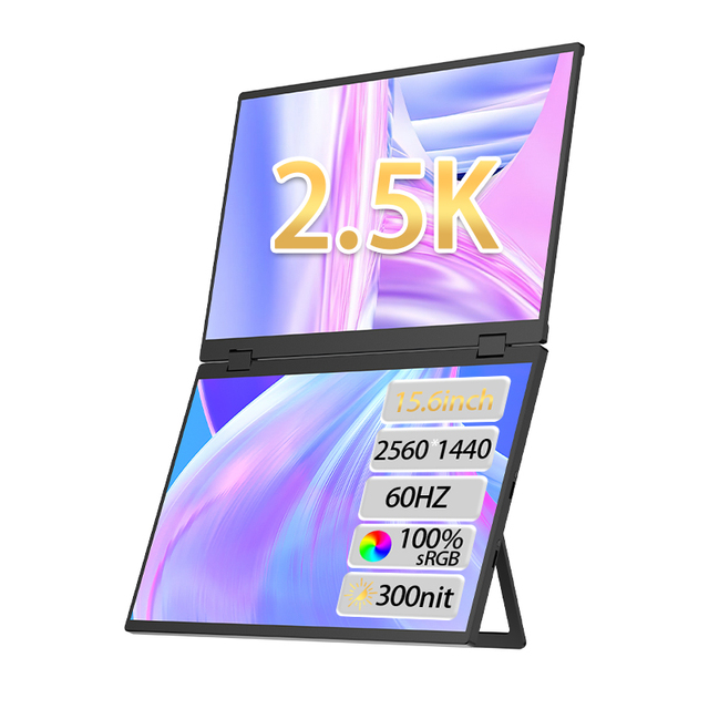 Eimio 15.6" 60Hz 2.5K IPS Dual Screen Portable Monitor with Type-C Interface