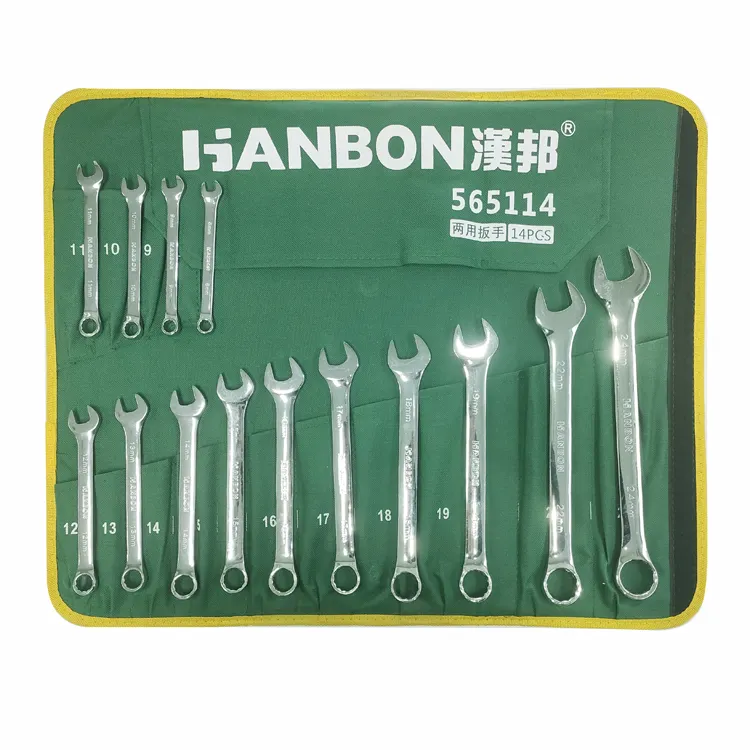 Professional Combination Wrench Set Adjustable Chrome Vanadium CRV Double Ring Oepn-End Combination Spanner Wrench Set