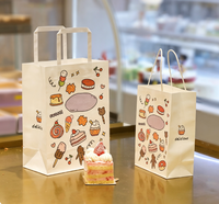 Sacs en papier kraft avec poignées, sacs cadeaux pour desserts, pains, gâteaux, pâtisseries, sacs d'emballage à emporter pour les cupcakes, pour les salons de thé