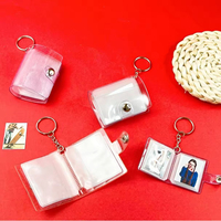 Nouveau porte-clés mini album photo en PVC motif dessin animé, insert pour sac d'étudiant, album de rangement pour photos d'identité 1 et 2 pouces