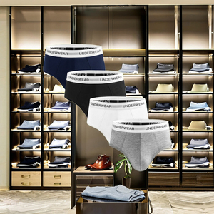Calzoncillos bóxer personalizados para hombre, patrón de rayas de LICRA de algodón sostenible con logotipo personalizado, estilo clásico, suministro de paquete OEM/ODM - Product Image 1
