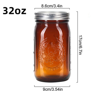 <strong>Wholesale</strong> <strong>32</strong> <strong>OZ</strong> <strong>Mason</strong> <strong>Jars</strong> With Wide Mouth Large Glass Canning <strong>Mason</strong> <strong>Jars</strong> with Airtight Lids - Product Image 3