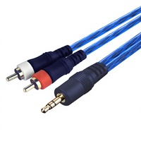 Cable Divisor de Audio Estéreo de 3.5mm Macho a Macho, Cable Blindado de Alta Fidelidad con Cobre Estañado y Chapado en Oro para Altavoces