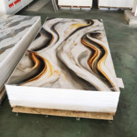 Nouvelle arrivée, plaque en marbre UV, anti-rayures, surface UV, panneau mural en PVC, plusieurs tailles, pour la décoration murale de la réception des magasins de détail