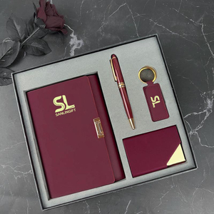 Carnet de réunion gaufré A6 de qualité supérieure avec <span class=keywords><strong>porte</strong></span>-cartes et <span class=keywords><strong>porte</strong></span>-clés, coffret <span class=keywords><strong>cadeau</strong></span> inclus - Product Image 2