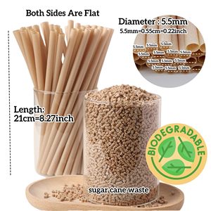 Cannucce di canna da zucchero biodegradabili 5in cannucce di canna da zucchero usa e getta ecocompatibili per cocktail di bevande calde fredde - Product Image 3