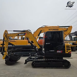 Mini-excavatrice sur chenilles Sany60 d'occasion, 6 tonnes, godet de 0,2 m³, marque chinoise originale, petite excavatrice de chantier, faible nombre d'heures, bon état - Product Image 2