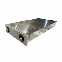 Tiroir gigogne en aluminium de 750mm avec rail coulissant robuste et couvercle de support à gaz pour le stockage en couleur noire