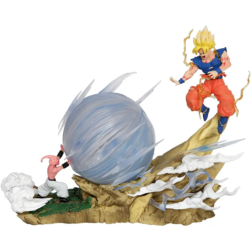 Figura de Anime Dragon Balls Goku con Buu modelo PVC modelo luminoso muñeca juguete figurita clásica figuras de acción