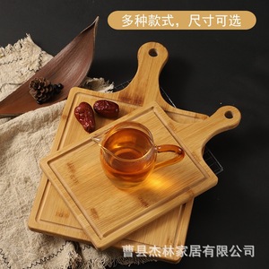Planche à découper en bambou avec poignée, en bois massif, rectangulaire, pour trancher steak, fruits, pain, légumes, utilisation en cuisine - Product Image 3