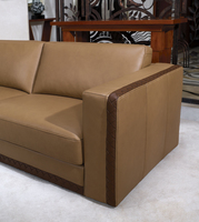 Großhandel Hochwertiges Modernes Villa-Wohnzimmer Ledersofa Möbel Lounge-Sofa