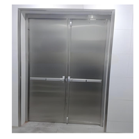 Porte ignifuge en acier inoxydable de Guangzhou 90min avec barre anti-panique, porte ignifuge en acier de grande taille en acier, porte extérieure en métal