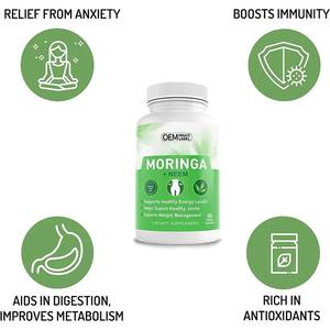 เม็ดมะรุมผ่านการทดสอบในห้องปฏิบัติการ ไม่เคลือบผิว ผลิตภัณฑ์เสริมอาหารสมุนไพรมาลุงเกย์ ซูเปอร์ฟู้ดสีเขียวสำหรับผู้ใหญ่ รับประกันความบริสุทธิ์ เสริมสร้างภูมิคุ้มกัน - Product Image 4