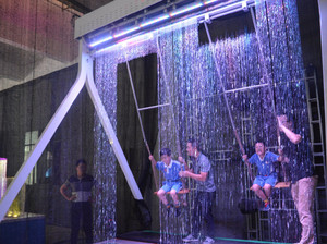 Personalizzato a forma di curva diritta parole <span class=keywords><strong>foto</strong></span> che mostra digitale tenda pioggia fontana schermo di proiezione acqua caduta fontane - Product Image 6