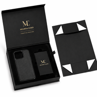 Boîte cadeau magnétique pliable en papier avec insert en velours EVA, impression personnalisée de logo à chaud, de qualité supérieure, pour étui de téléphone