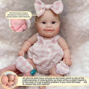 <span class=keywords><strong>Muñeca</strong></span> Bebé Reborn de <span class=keywords><strong>Silicona</strong></span> Suave de 33 CM (13 Pulgadas), Cuerpo Completo, Realista, Lavable, Coleccionable para Niñas - Product Image 4