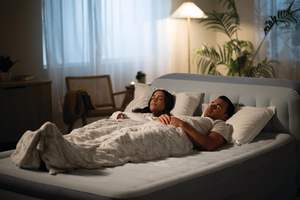 Cama de aire de felpa tamaño Queen <span class=keywords><strong>Deluxe</strong></span> inflable de fábrica con cabecero y bomba eléctrica integrada - Product Image 3