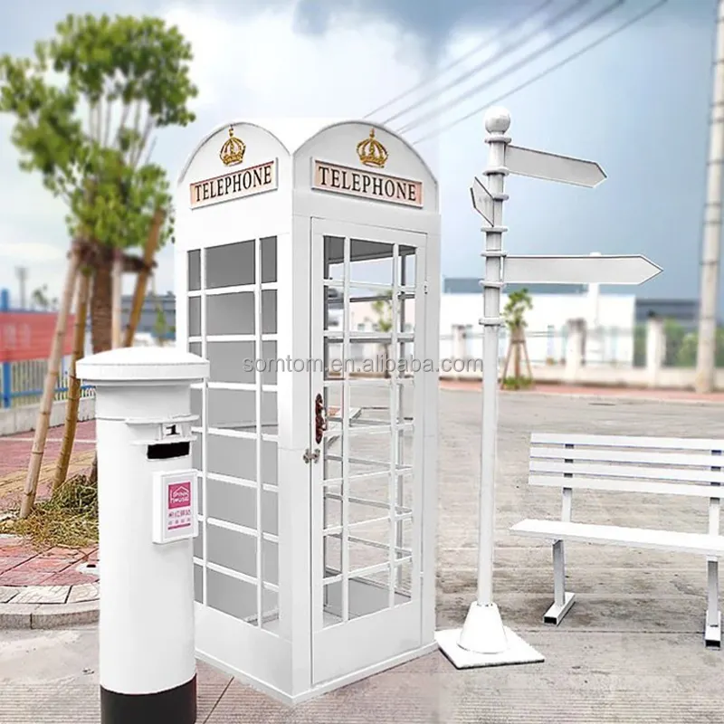 2023 Hot Sale Factory Price Customized Metal London Phone Style Pink Red Purple Telephone Booth for Outdoor Decoration