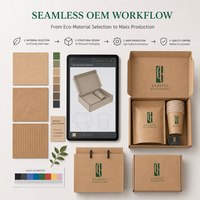 Kit d'emballage personnalisé en kraft pour café, faible MOQ, sacs à grains de café recyclables, boîte d'expédition, ensemble d'autocollants pour tasses, pour torréfacteur de boutique