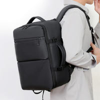 Sac à dos extensible pour ordinateur portable, logo personnalisé pris en charge, tissu résistant à l'eau, compartiments multi-zippés pour les courts voyages