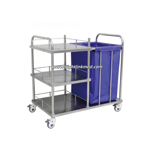 Ziekenhuis Roestvrijstalen Wasgoed Verzamelen Trolley Dressing Dispenser Medicijnkar Met Vergrendelingswielen - Product Image 5