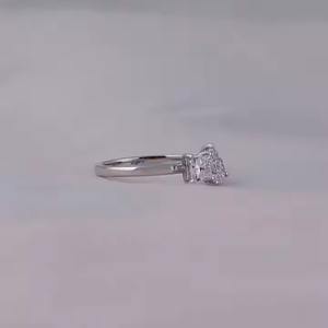 Bague en diamant solitaire en or massif 14KT certifiée IGI diamant de fiançailles de taille princesse poire cultivé en laboratoire personnalisable - Product Image 6