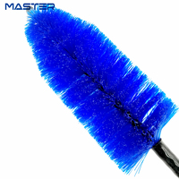 Maître M71037B-S Non-Zéro Mémoire Ultra Doux Poils Facile Atteindre Bleu Couleur Petit De Roue De Voiture Jante Détaillant et Valeting Brosse