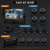 Moniteur de véhicule rabattable IPS LCD 2 canaux avec télécommande, entrée vidéo double USB/carte SD pour caméra de recul de camion/bus/fourgonnette pour la sécurité