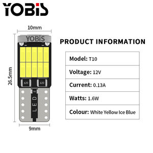 Yobis T10 Led <span class=keywords><strong>Prix</strong></span> fabricant Super lumineux Ampoule latérale à coin 194 Canbus Ampoules W5w Ampoule LED de voiture Intérieur Luces <span class=keywords><strong>Plaque</strong></span> <span class=keywords><strong>d</strong></span>'<span class=keywords><strong>immatriculation</strong></span> - Product Image 4