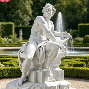 YOUFINE Statua di Efeesto Seduto a Grandezza Naturale in Marmo, <span class=keywords><strong>Scultura</strong></span> <span class=keywords><strong>Classica</strong></span> del Dio Greco Vulcano per Giardino - Product Image 2