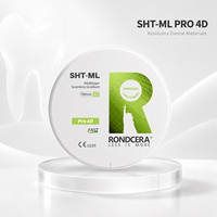 Bloque de Zirconia Estándar Rondcera SHT-ML Pro 4D 42%-49%, Zirconia Multicapa, Consumibles para Odontología Digital