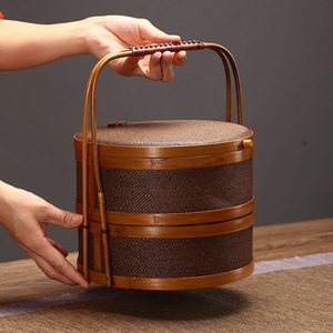 New Japanese-style rattan woven storage box, <b>bamboo</b> woven food box, tea room accessory, rattan surface <b>bamboo</b> box, <b>bamboo</b> box - Product Image 4