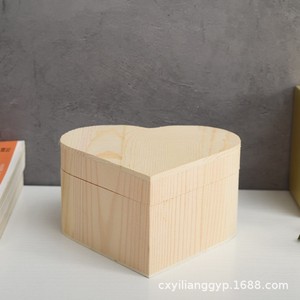 Wooden Heart Shaped Jewelry <b>Box</b> <b>Pine</b> Wood Handmade Flip Top For Necklace Bracelet Storage 1cm Thickness YL 139 - Product Image 4