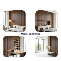 Panel Acústico de Listones de Nogal 24x95in, Tablero de Pared Absorbente de Sonido de MDF, PET y Melamina para Estudio, Hotel, Tamaño Personalizado