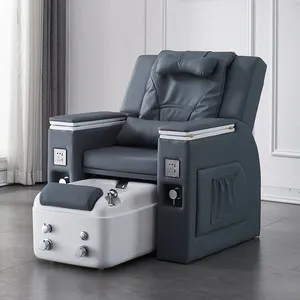 Uzaktan kumanda mavi manikür sandalyesi lüks tırnak Spa salonu ekipmanları mobilya yok sıhhi tesisat masaj pedikür sandalyesi