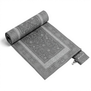 Tapis de prière portable de qualité supérieure, imperméable, pliable, Sajadah léger en velours, tapis islamique musulman avec pochette - Product Image 4
