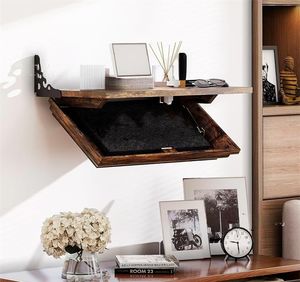 Estante de ocultación secreto flotante de madera maciza de alta calidad, caja de armario oculta segura, estante de cajón oculto montado en la pared - Product Image 2