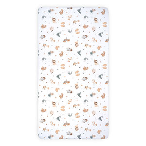 Customized Printed Baby Bed <strong>Cot</strong> <strong>Sheet</strong> Breathable Durable Knitted Cotton Fitted Crib <strong>Sheets</strong> for Home <strong>Travel</strong> Baby Bedding - Product Image 1