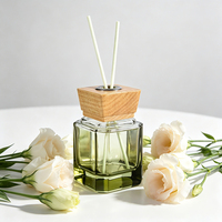 Vente en gros de flacons diffuseurs vides de 100 ml, forme carrée, couleur dégradée, flacon en verre pour l'aromathérapie, emballage d'huiles essentielles