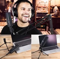 Microphone à condensateur USB professionnel - Microphone filaire léger de qualité studio pour chant, conférence, jeux vidéo