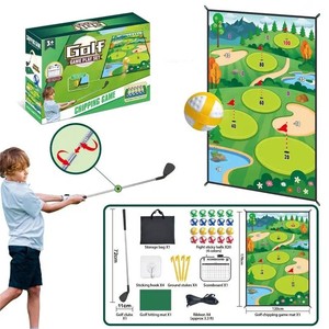 Cadeau parfait 2025 enfants jouets Golf tapis de sol arrière-cour entraînement Golf <span class=keywords><strong>Club</strong></span> jouets intérieur <span class=keywords><strong>extérieur</strong></span> Sport ensemble jouer jeu avec 20 balles - Product Image 1