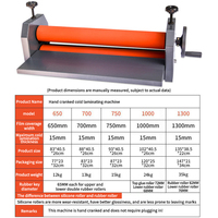 Plastifieuse Manuelle à Froid de 650 mm pour Films, Machine à Plastifier pour Photos et Vinyles, Compatible avec les Formats A3 et A4