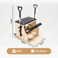 Silla de Pilates de Madera con Revestimiento de Microfibra, Silla Wunda Estable con Asas para Fisioterapia y Rehabilitación