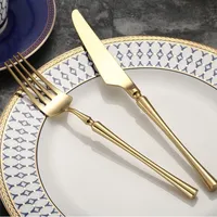 Ensemble de couverts de luxe en acier inoxydable 18/8 doré brillant, couteau, cuillère, fourchette, baguettes, compatible lave-vaisselle