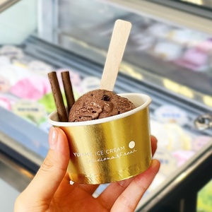 Tazones de Papel para Helado de 3oz y 5oz con Logotipo Personalizado Premium, Recubrimiento Doble, Aptos para Alimentos, con Lámina Dorada, para Heladerías y Panaderías - Product Image 3