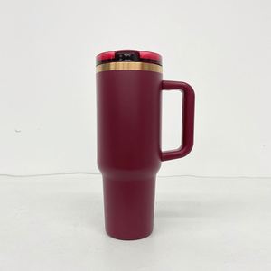 Custom logo Ready to Ship <b>Copper</b> Underneath Leakproof Travel Stainless Steel Insulated <b>Cup</b> With Handle and Straw - Product Image 2