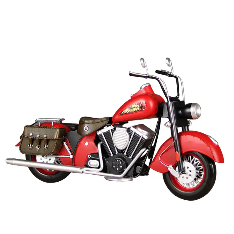 Modelo de motocicleta India hecha a mano, motocicleta de metal americana, estilo industrial, bar, decoración de sala de estar, regalos, adorno artesanal de hierro
