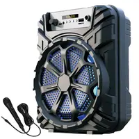 Bluetooth Haut-Parleur Subwoofer Portatif Coloré LED Lumière 6.5 "Extérieure Basse Dj Fête Karaoké Haut-Parleur